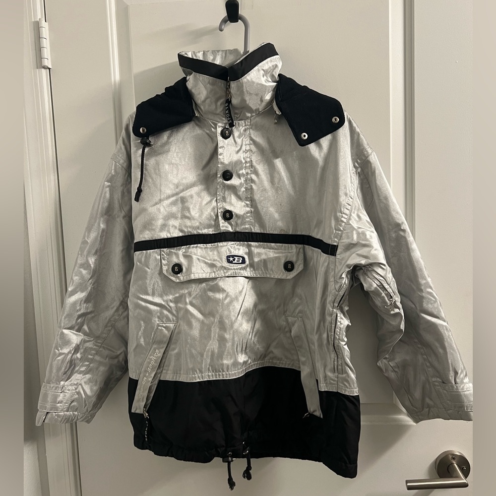 Vintage Adult Bogner Silver & Black Ski Pullover